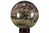 Polished Rhodonite Sphere - Madagascar #111064-1